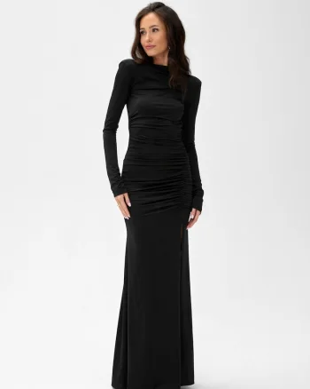 Rochie maxi cu spatele gol Veloria, Negru