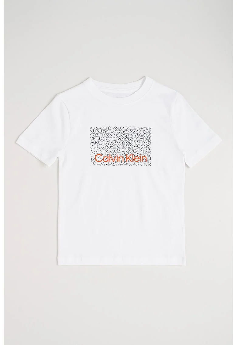 Tricou din bumbac organic cu imprimeu, Alb optic