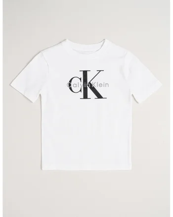 Tricou din bumbac organic cu imprimeu logo, Alb optic