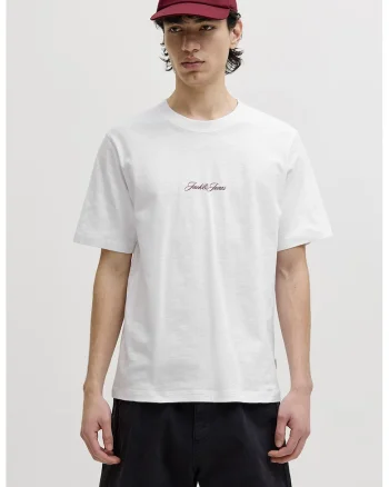 Tricou din bumbac organic cu imprimeu pe partea din spate, Alb optic