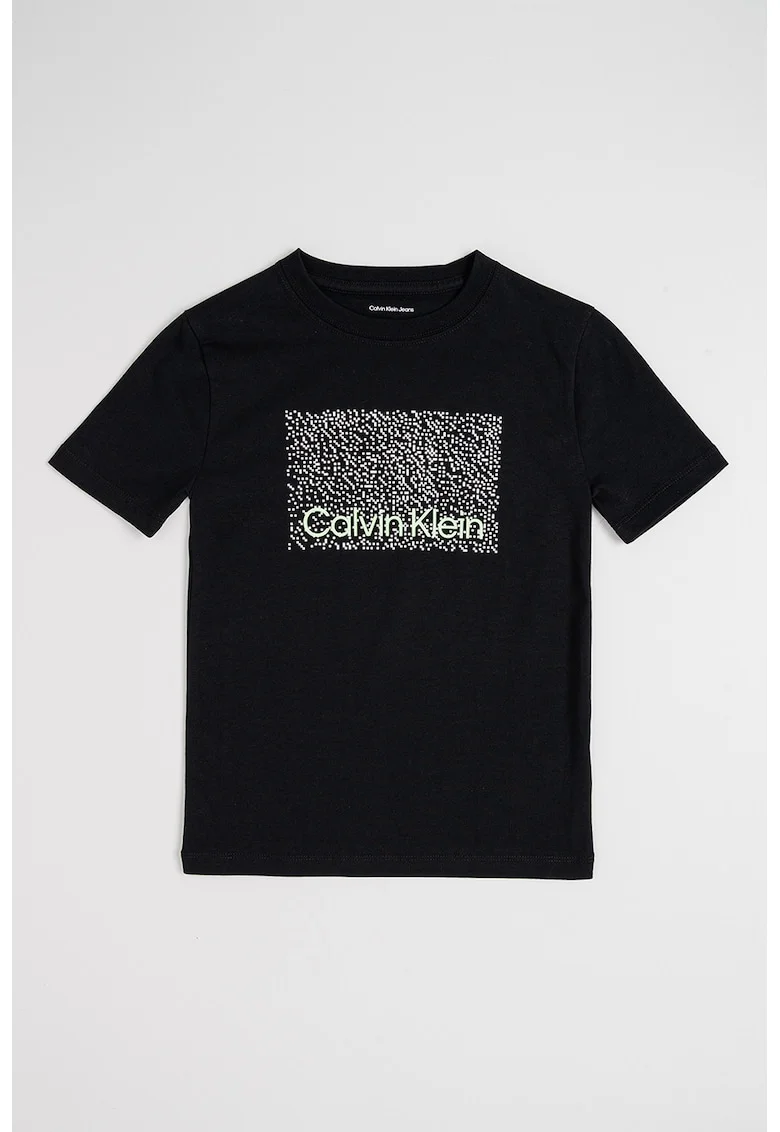 Tricou din bumbac organic cu imprimeu, Negru