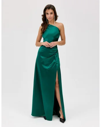 Rochie din satin Inez, Verde