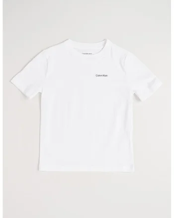 Tricou din bumbac organic cu decolteu la baza gatului, Alb optic