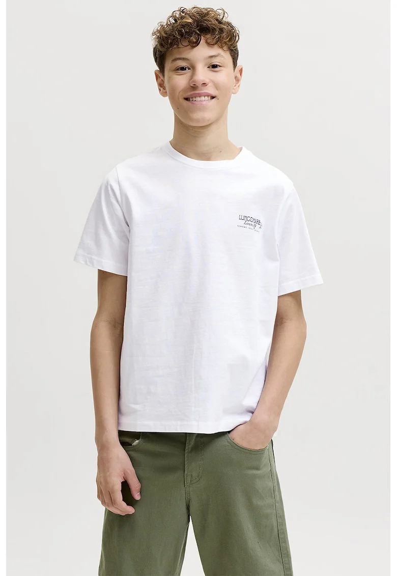 Tricou cu imprimeu grafic pe partea din spate, Gri deschis/Alb murdar