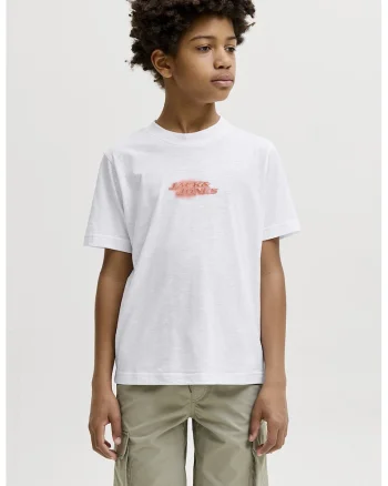 Tricou cu imprimeu logo, Alb optic