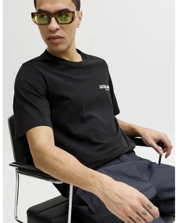 Tricou din bumbac organic cu logo, Negru