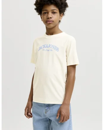 Tricou din bumbac cu logo, Albastru pal/Crem