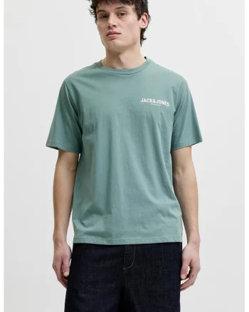 Tricou din bumbac organic cu logo, Verde aquamarin