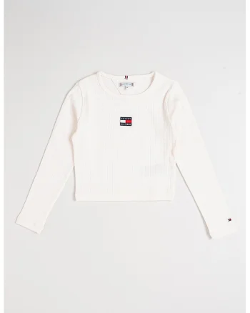 Bluza striata cu logo Heritage, Alb fildes