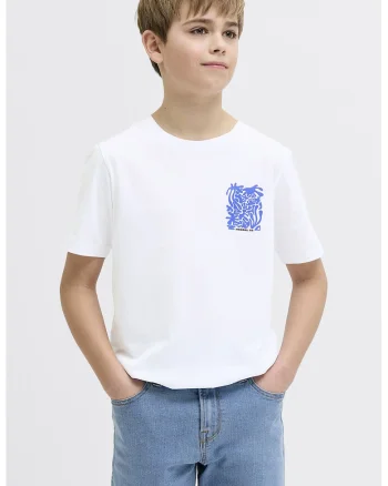 Tricou din bumbac cu imprimeu, Albastru royal/Alb optic