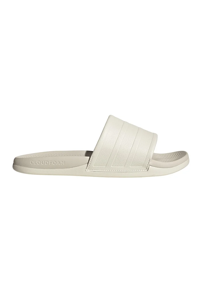 Papuci unisex din piele ecologica Adilette Comfort 2, Alb murdar