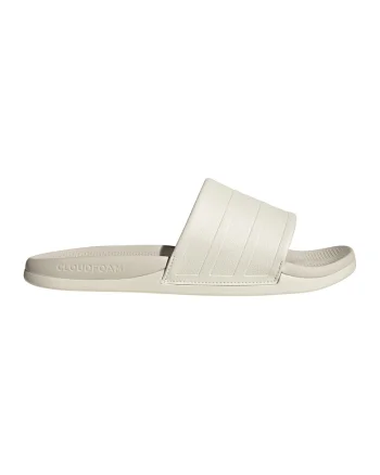 Papuci unisex din piele ecologica Adilette Comfort 2, Alb murdar