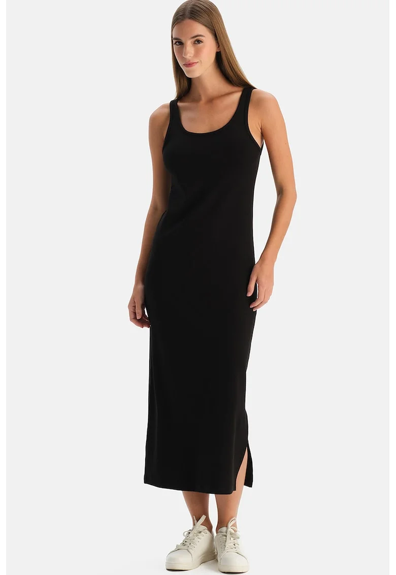 Rochie lunga cu croiala dreapta, Negru