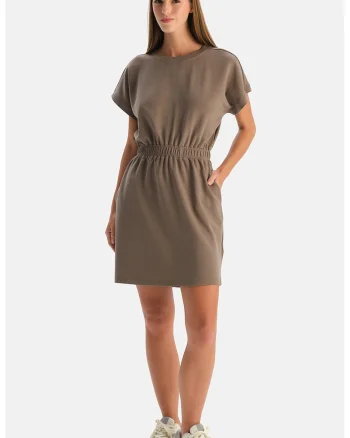 Rochie scurta evazata, Maro taupe