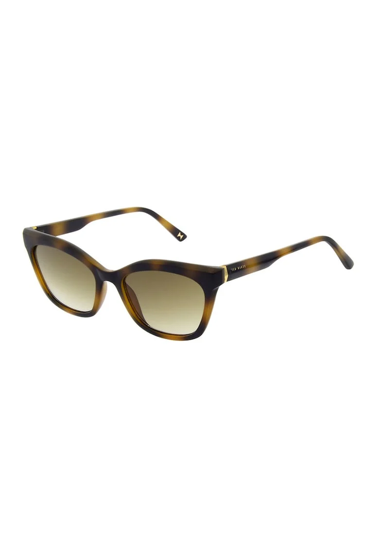 Ochelari de soare cat-eye cu lentile in degrade, Negru/Kaki