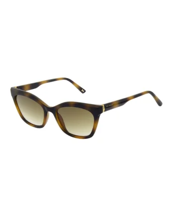 Ochelari de soare cat-eye cu lentile in degrade, Negru/Kaki