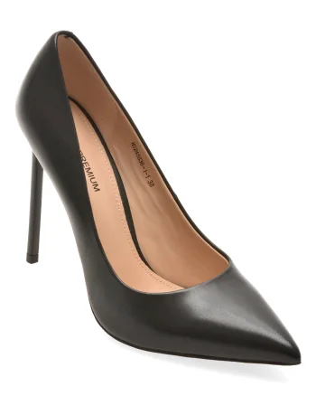 Pantofi eleganti EPICA PREMIUM negri, 249836, din piele naturala