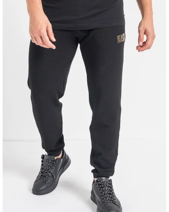 Pantaloni sport cu buzunare cu fermoar, Negru