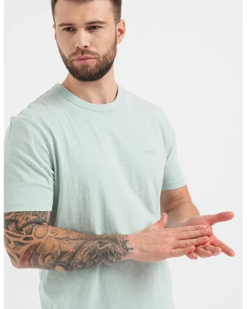 Tricou slim fit din bumbac Tegood, Verde pal