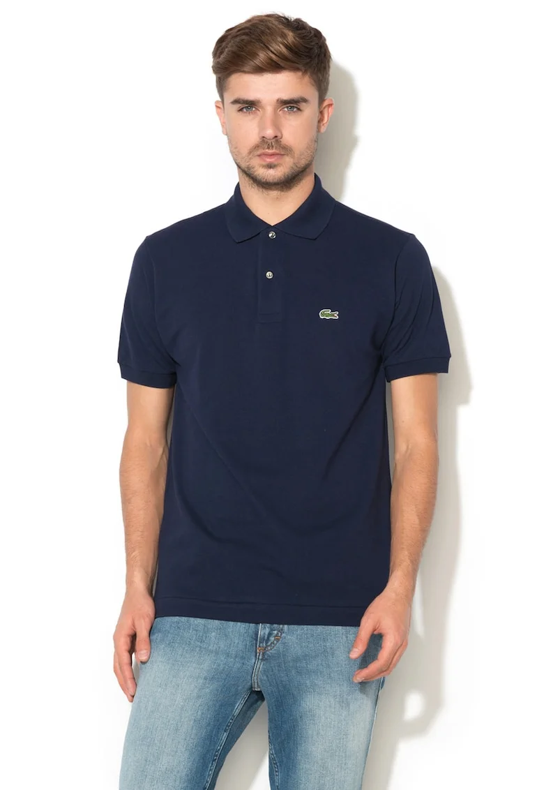Tricou polo de bumbac cu aspect pique