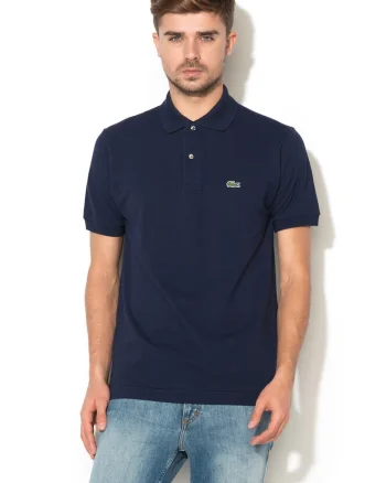 Tricou polo de bumbac cu aspect pique