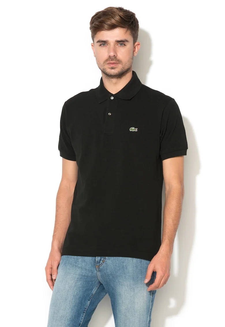 Tricou polo de bumbac cu aspect pique