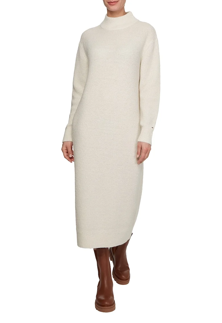 Rochie lejera din amestec de lana, Alb