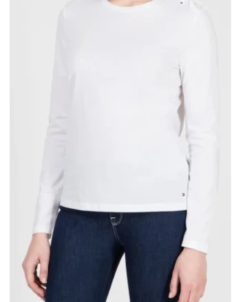 Bluza cu maneca lunga Kristiedwqfwq, Alb