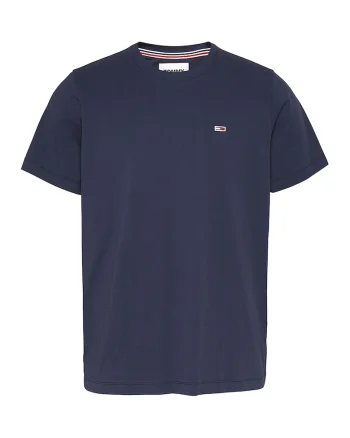 Tricou de bumbac organic cu decolteu la baza gatului, Bleumarin