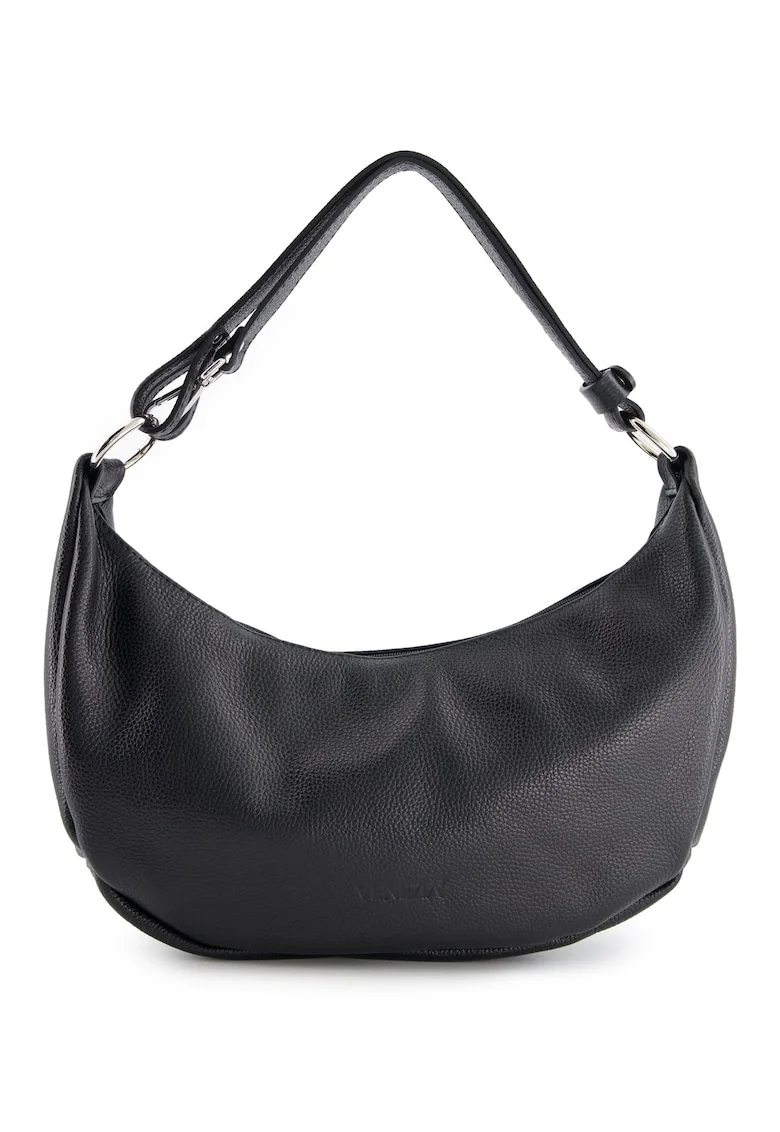 Geanta de umar,  piele naturala, neagra, 40x26x10cm, 3 buzunare interioare, 1 buzunar exterior