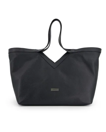 Geanta shopper din piele cu model uni
