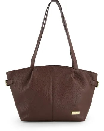 Geanta shopper din piele naturala cu logo discret