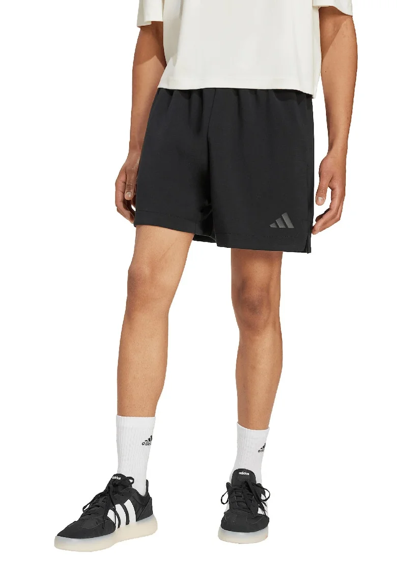 Pantaloni scurti relaxed fit din amestec de modal cu buzunare laterale, Negru
