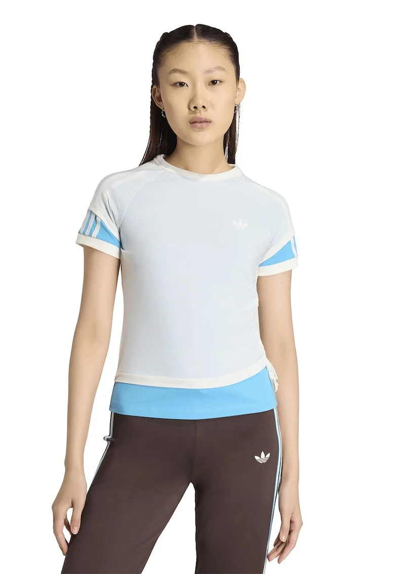 Tricou slim fit 2 in 1, Alb murdar/Albastru deschis