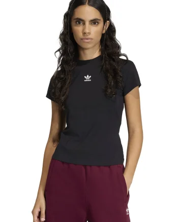 Tricou cu decolteu la baza gatului Essentials, Negru