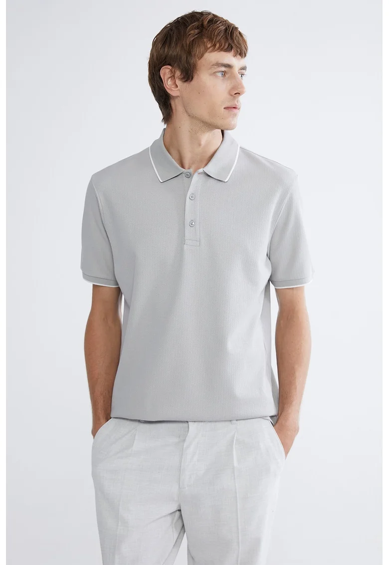 Tricou polo din bumbac, Gri