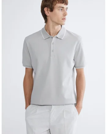 Tricou polo din bumbac, Gri