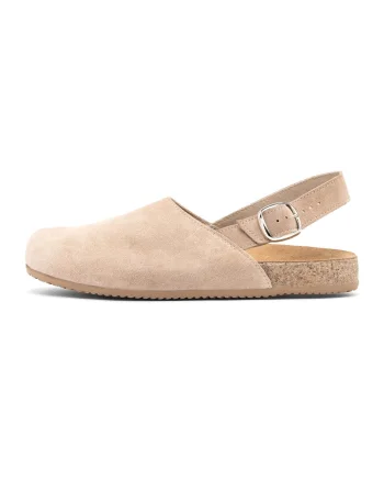 Saboti slingback de piele intoarsa, Bej