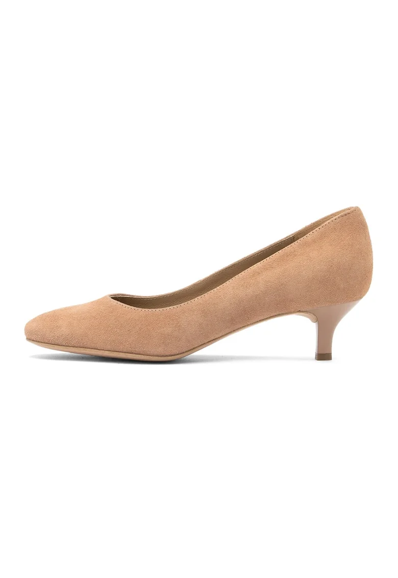Pantofi din piele intoarsa cu toc kitten
