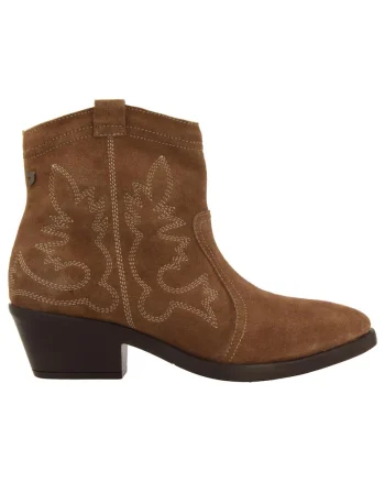 Ghete cowboy din piele intoarsa, Maro taupe