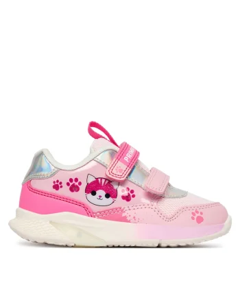 Adidasi copii,  roz, material textil, cu velcro, set de adidasi cu diodelor luminoase