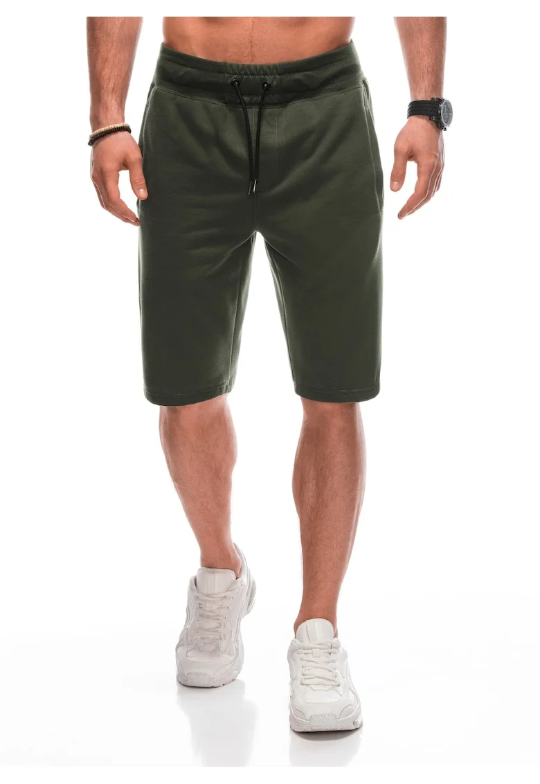 Pantaloni scurti de trening  EM-SRBS-0101, Pentru barbati, Cu snur, Albastru, L, Verde masliniu