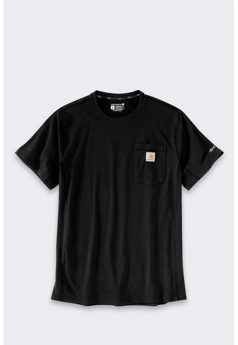 Tricou barbati  Force, material respirabil, cu buzunar, Negru