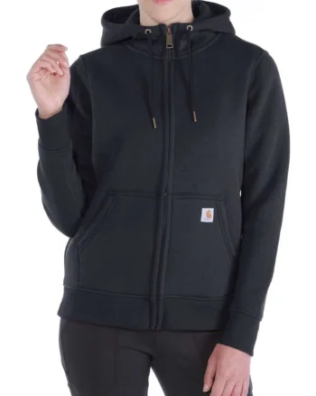 Hanorac dama  bumbac Clarksburg cu fermoar complet, Negru