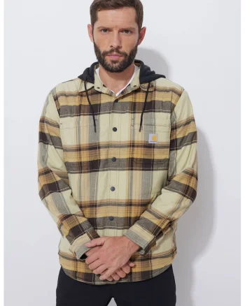 Camasa barbati  flanel, maro inchis, Maro
