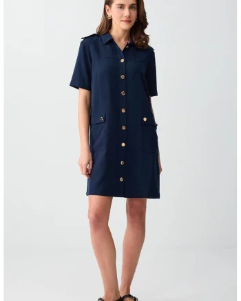 Rochie-camasa din amestec de lyocell, Bleumarin