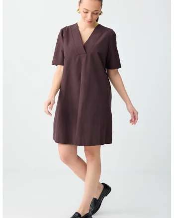 Rochie lejera cu decolteu in V, Violet prafuit