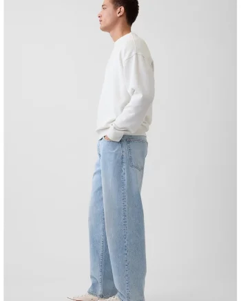 Blugi relaxed-fit cu talie medie, Albastru deschis