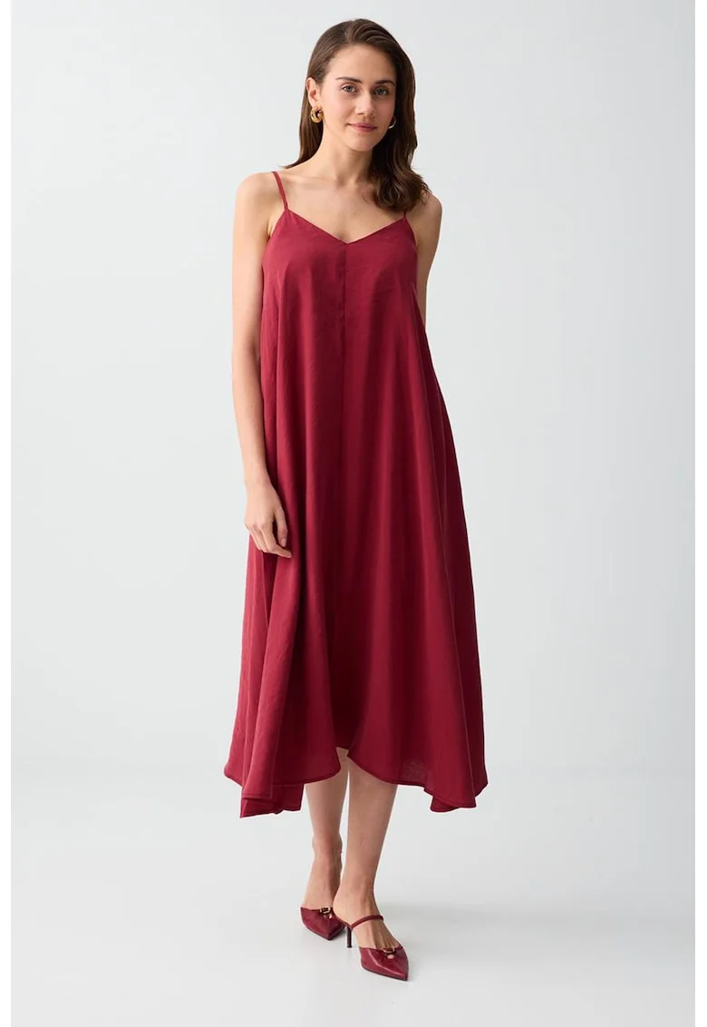 Rochie lejera din amestec de modal, Rosu inchis