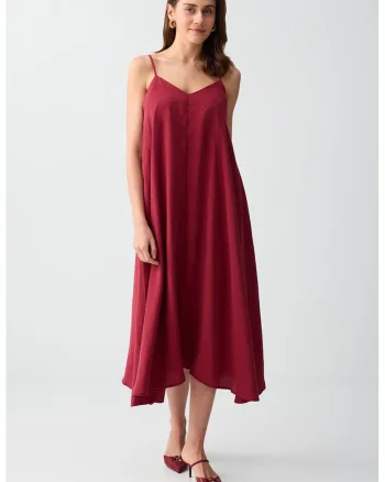 Rochie lejera din amestec de modal, Rosu inchis
